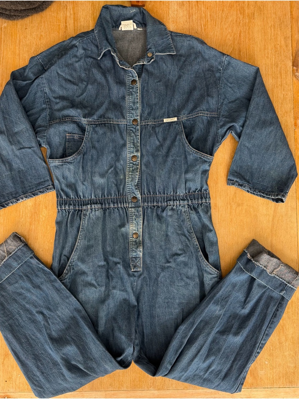 Vintage Denim Jumpsuit Jeans - Blue